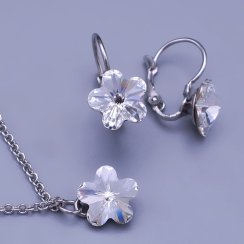 Souprava z chirurgické oceli Swarovski kytičky crystal