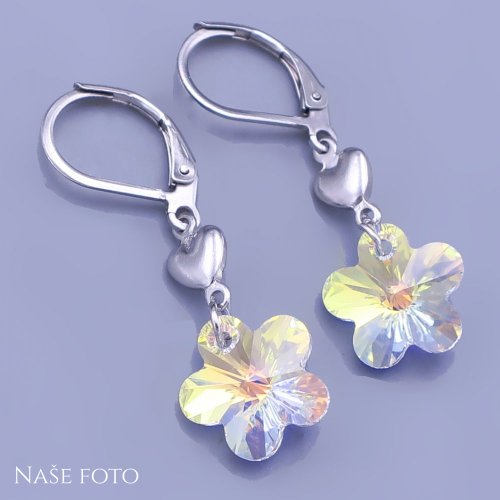 Detské náušnice Swarovski kytičky 12mm výber farieb