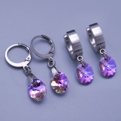 Dětské náušnice Swarovski oválky 10mm Vitrail Light výběr zapínání