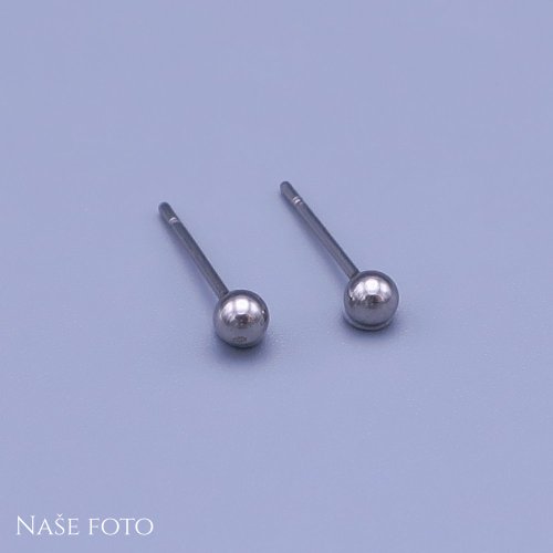 Náušnice z chirurgickej ocele -Guličky 3, 4, 5, 6, 7mm