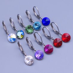 Náušnice z chirurgické oceli Swarovski rivoli 8mm