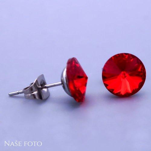 Náušnice z chirurgickej ocele Swarovski  8mm - výber farieb