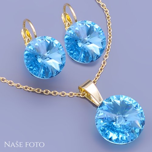 Souprava Swarovski Light Turquoise ( modrá ) 12,14mm