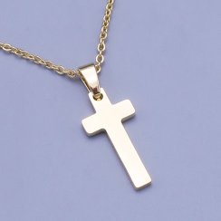 Pozlátený prívesok krížik 19mm z chirurgickej ocele