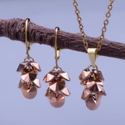 Zlacená souprava Swarovski Gold Rose