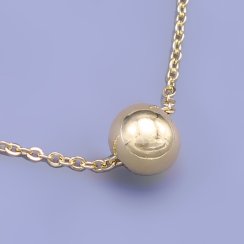 Zlacený přívěsek kulička 8mm na řetízku
