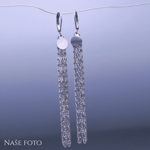 Dlouhé řetízkové náušnice Cascade z chirurgické oceli
