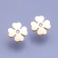 Nádherné čtyřlístkové náušnice z chirurgické oceli - zlaceno