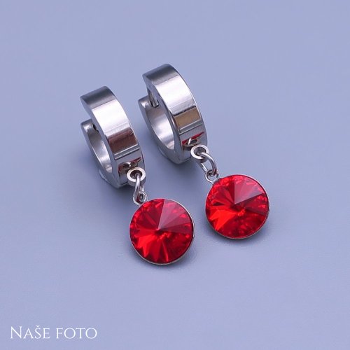 Náušnice z chirurgickej ocele Swarovski rivoli 8mm - výber farieb