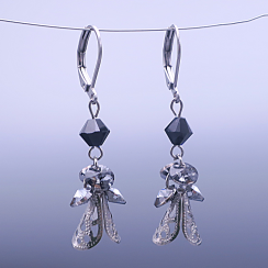 Náušnice Anjelikovia z chirurgickej ocele so Swarovski® kryštálmi Silver Night