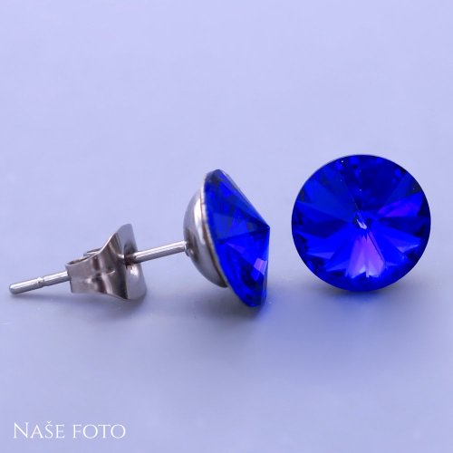 Náušnice z chirurgickej ocele Swarovski  8mm - výber farieb