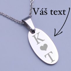Prívesok ovál 20mm z chirurgickej ocele