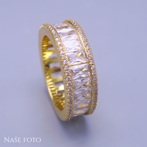 Zlatý hip hop prsten Royal Ice – unisex