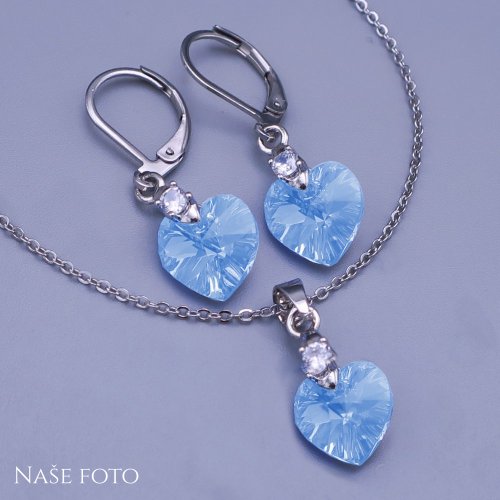 Swarovski dámská srdíčková souprava z chirurgické oceli