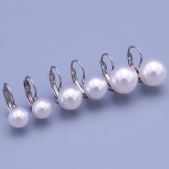 Náušnice Swarosvki Perle white velikosti 8mm, 10mm, 12mm