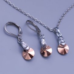 Súprava Swarovski kolieska 8mm Gold Rose