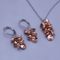 Súprava Swarovski Gold rose z chirurgickej ocele