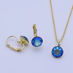 Zlacená souprava z chirurgické oceli  Swarovski