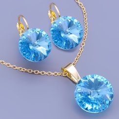 Souprava Swarovski Light Turquoise ( modrá ) 12,14mm