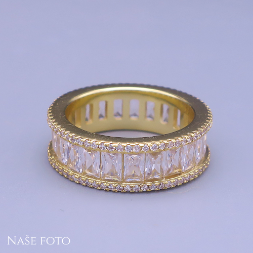 Zlatý hip hop prsten Royal Ice – unisex