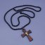 Luxusní černý pánský řetízek s křížem z chirurgické oceli