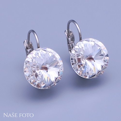 Náušnice Swarovski-rivoli 12mm výber farieb