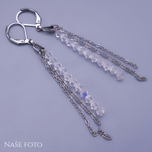 Náušnice z chirurgické oceli se Swarovski krystaly