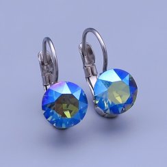 Náušnice Swarovski erinite shimmer  ( modrá ) 8mm