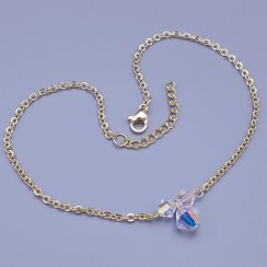 Pozlátený náramok na členok z chirurgickej ocele Swarovski slniečka AB