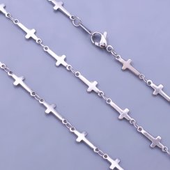 Řetízek z chirurgické oceli křížky délka 40-70cm