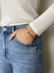 Náramek z chirurgické oceli - zlacený 2mm