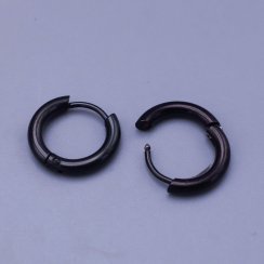 Čierne krúžky z chirurgickej ocele 15mm