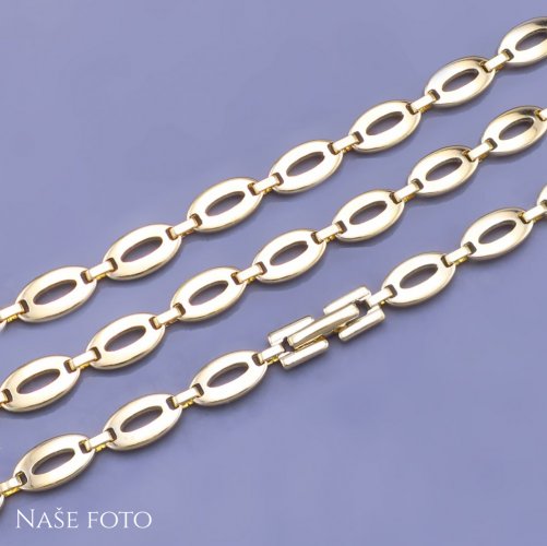Zlacený náhrdelník z chirurgické oceli oválky
