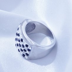 Dámský prsten z chirurgické oceli se zirkony vel. 51,53