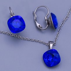 Súprava Swarovski 10mm Majestic blue chirurgická oceľ