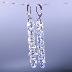 Luxusní visací náušnice Swarovski crystal AB