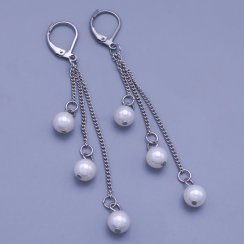 Visiace perličkové náušnice z chirurgickej ocele