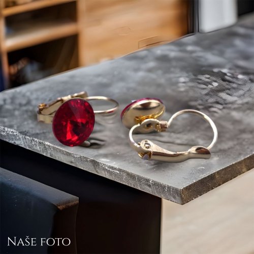 Pozlacená souprava Swarovski červená