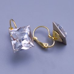 Náušnice Swarovski kocky 10mm, 12mm Crystal (číra)