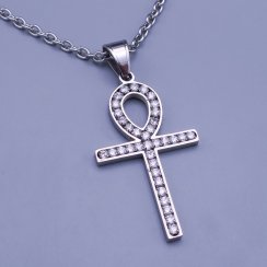 Žiarivý dámsky prívesok z chirurgickej ocele - nílsky kríž (Anch)
