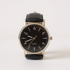 Unisex hodinky Classic – černé se stříbrným pouzdrem