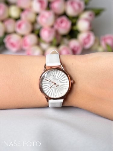 Dámské hodinky Jadi – bílé s krystalky