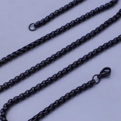 Černý řetízek z chirurgické oceli délka do 60cm