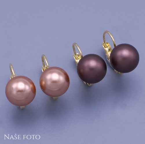 Pozlacené náušnice kuličky 10mm z chirurgické oceli Swarovski elements