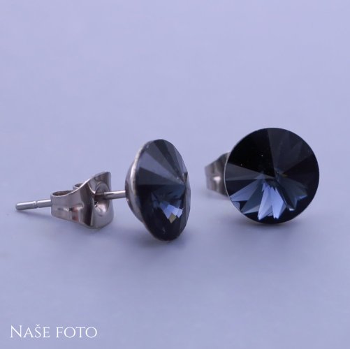 Náušnice z chirurgickej ocele Swarovski  8mm - výber farieb