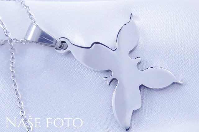 Prívesok z chirurgickej ocele - Motýľ 25mm s retiazkou