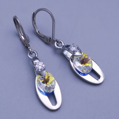 Náušnice z chirurgické oceli Swarovski oválky Crystal AB