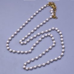 Pozlacený perličkový náhrdelník z chirurgické oceli