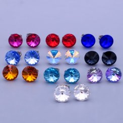 Náušnice z chirurgické oceli Swarovski 8mm - výběr barev