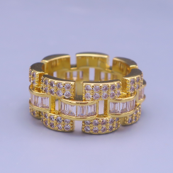 Zlatý hip hop prsteň Chain Royale – unisex